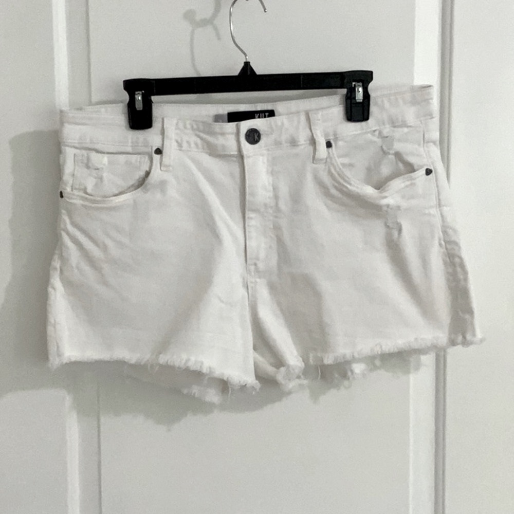 Kut from the Kloth ‘Jane’ High Rise White Jean Shorts-Sz 14